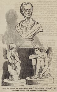 Büste von Pope, von Roubiliac, und "Cupid und Psyche," von Flaxman, aus der Rogers-Sammlung (Stich)