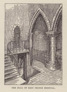 Canterbury: Die Halle des East Bridge Hospital (Lithographie) von English School