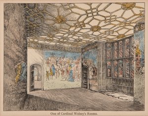 Zimmer von Kardinal Wolsey (handkolorierte Lithografie) von English School