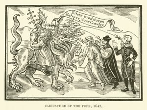 Karikatur des Papstes von English School