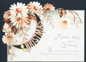 Blumen im Wasserfall, Weihnachtskarte von English School