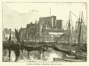 Burg Rushen, Castleton, Isle of Man (Gravur) von English School