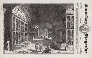 Friedhof, Kapuzinerkloster, bei Palermo, Sizilien, Italien (Gravur) von English School