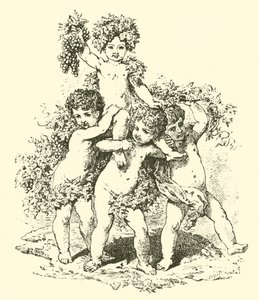 Champagne, allegorische Figuren (Stich) von English School