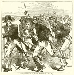 Angriff der Blue-Jackets in New Orleans, 1815 von English School