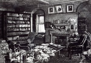 Charles Darwins Arbeitszimmer im Down House, 1882 von English School