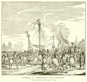 Karl II. schifft nach England ein