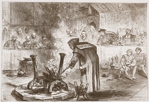 Karl sieht das Maskenspiel, Illustration aus Die Geschichte des Protestantismus von James Aitken Wylie, veröffentlicht 1878 von English School