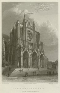 Kathedrale von Chartres, Ansicht des Südtransepts (Stich) von English School