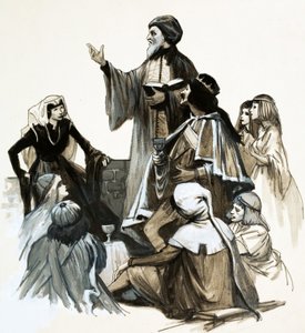 Chaucer rezitiert seine Gedichte von English School