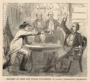 Betrug beim Kartenspiel und plötzliche Bestrafung auf einem Mississippi-Dampfer