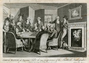 Schachpartie in Parsloes, 23. Februar 1794, in Anwesenheit des türkischen Botschafters
