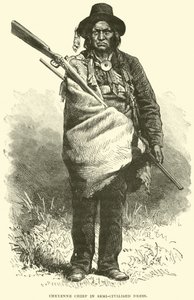 Cheyenne-Häuptling in halb-zivilisierter Kleidung von English School