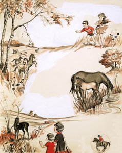 Kinder und Ponys von English School