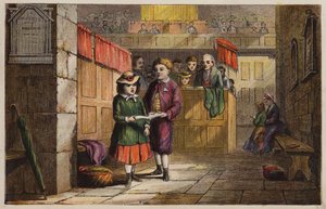 Kinder in einer Kirche von English School