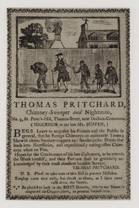 Schornsteinfeger, Thomas Pritchard, Visitenkarte von English School