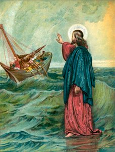Christus geht auf dem Meer von English School