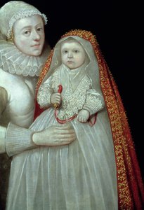 Taufe, Porträt einer Mutter und eines Kindes, ca. 1595 von English School