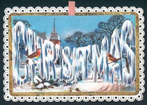 Weihnachtsschrift im Eis, Weihnachtskarte von English School