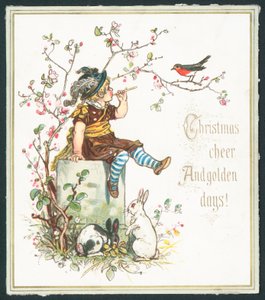 Weihnachtsfreude und goldene Tage - Weihnachtsgrußkarte von English School