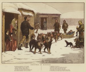 Weihnachten in Manitoba (Chromolithografie) von English School