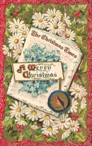 Weihnachtszeitung, Weihnachtsgrußkarte, Ende 19. oder Anfang 20. Jahrhundert von English School