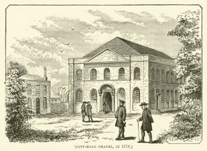 City-Road-Kapelle, im Jahr 1778 (Gravur) von English School