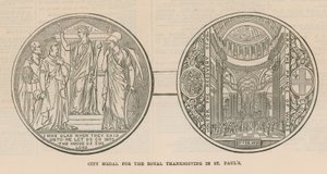 Stadtmedaille für das königliche Dankfest in der St. Pauls Kathedrale, London von English School