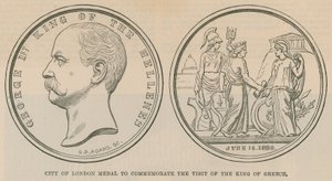 Stadt London Medaille zur Erinnerung an den Besuch des Königs von Griechenland im Juni 1880 von English School