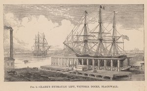 Clarks hydraulischer Aufzug, Victoria Docks, Blackwall von English School