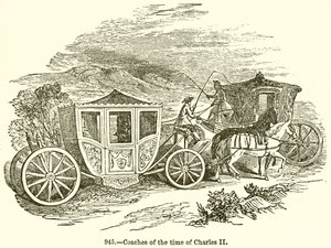Kutschen zur Zeit von Charles II von English School
