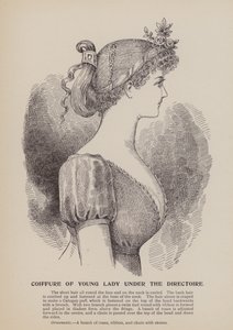 Frisur einer jungen Dame unter dem Direktorium (Gravur)