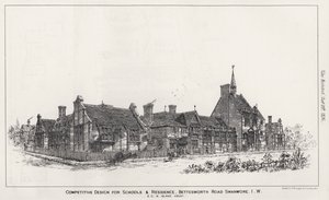 Wettbewerbsentwurf für Schulen und Residenz, Bettesworth Road, Swanwore, Isle of Wight von English School