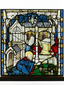 Erhaltenes Panel aus dem Großen Ostfenster der York Minster: 