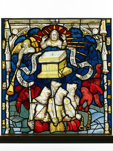 Erhaltenes Panel aus dem Großen Ostfenster der York Minster: 
