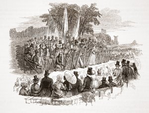 Wettbewerb um die Goldene Harfe beim Royal Denbigh Eisteddfod vor H.R.H. dem Herzog von Sussex, 1828