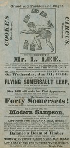 Cookes Zirkus, zugunsten von Lavater Lee, 31. Januar 1844