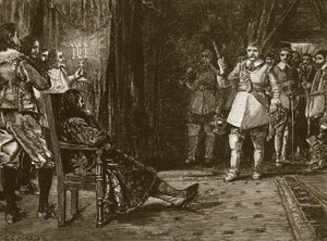 Interview von Cornet Joyce mit Charles, Illustration aus Cassells Illustrierter Geschichte Englands