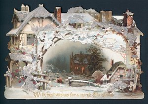 Hütte im Schnee, Weihnachtskarte