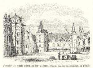 Hof des Schlosses von Blois (Gravur) von English School