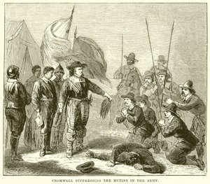 Cromwell unterdrückt die Meuterei in der Armee von English School