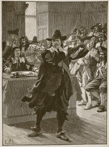 Cromwell spricht das letzte Mal vor dem Langen Parlament, Illustration aus Cassells Illustrierter Geschichte Englands