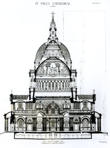 Querschnitt, Blick nach Osten, der St. Pauls Kathedrale von English School