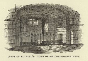 Krypta von St. Pauls, Grab von Sir Christopher Wren von English School