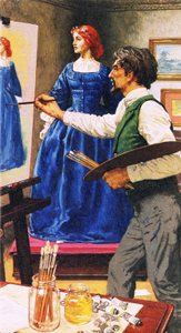 Dante Gabriel Rossetti malt Elizabel Siddal, die später seine Frau wird