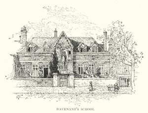 Davenants Schule (Gravur) von English School