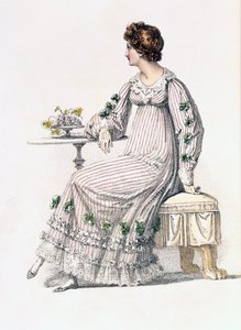 Tageskleid, Modeplatte aus Ackermanns Repository of Arts von English School
