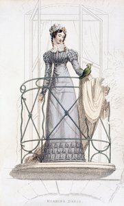 Tageskleid, Modeplatte aus Ackermanns Repository of Arts von English School