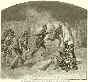 De Gourges rächt den Mord an den Hugenotten von English School
