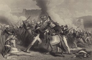 Der Tod von Brigadegeneral Adrian Hope beim Angriff auf das Fort von Roodamow
